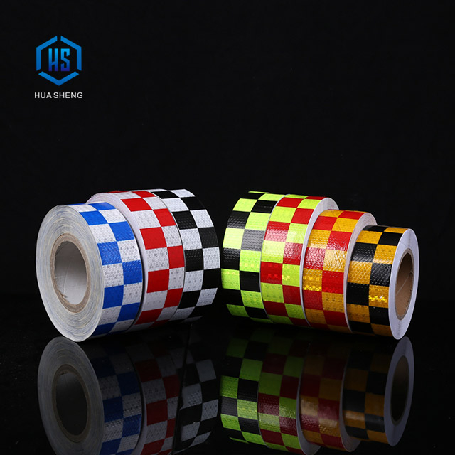 Pet/pvc emark prismático decoração de carro adesivo refletor fita protetora aviso reflexivo torneira cor amarela para caminhão